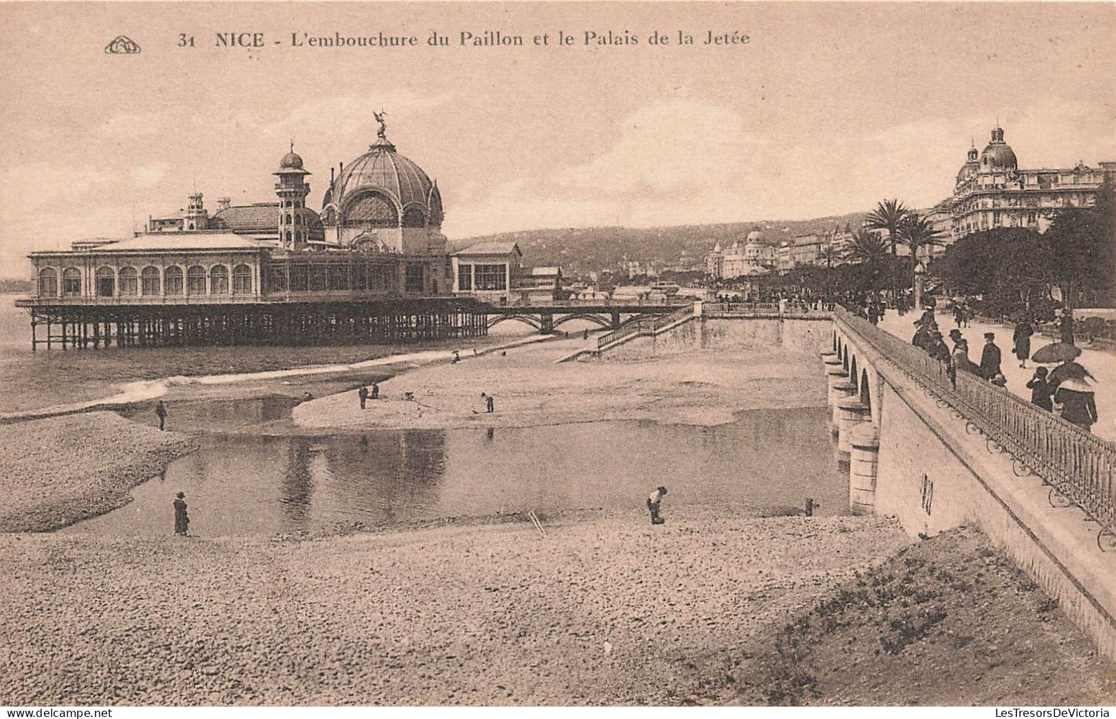 FRANCE - Nice - L'Embouchure Du Paillon Et Le Palais De La Jetée - Animé - La Plage - Carte Postale Ancienne - Transport (sea) - Harbour