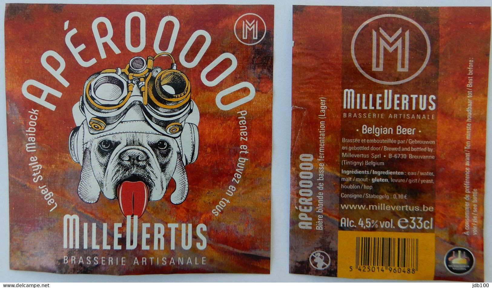 Bier Etiket (5s2), étiquette De Bière, Beer Label, Apérooooo Brouwerij Millevertus - Bière