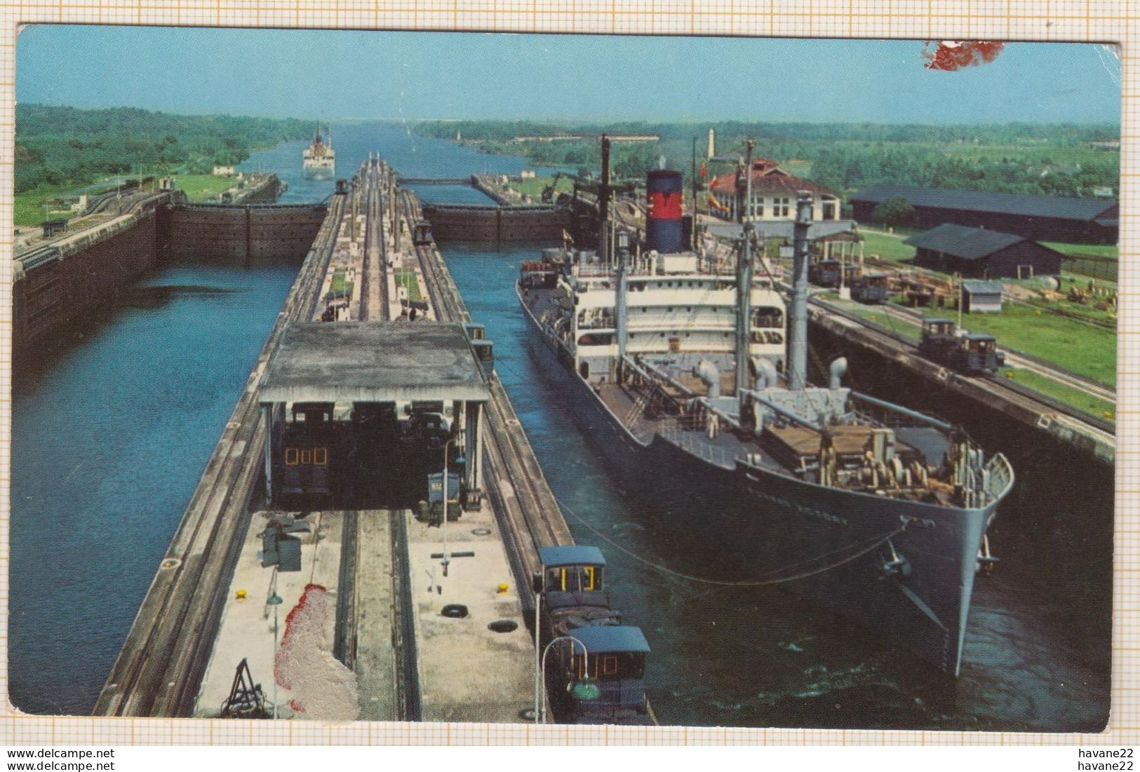 8AK3531 CANAL DE PANAMA ESCLUSAS CACHET BALBOA CANAL ZONE 1955 Carte Legerement Abimée 2 SCANS - Panama