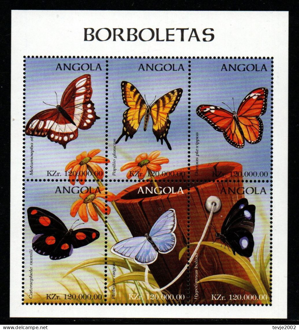 Angola 1998 - Mi.Nr. 1189 - 1194 KB - Postfrisch MNH - Tiere Animals Schmetterlinge Butterflies - Farfalle