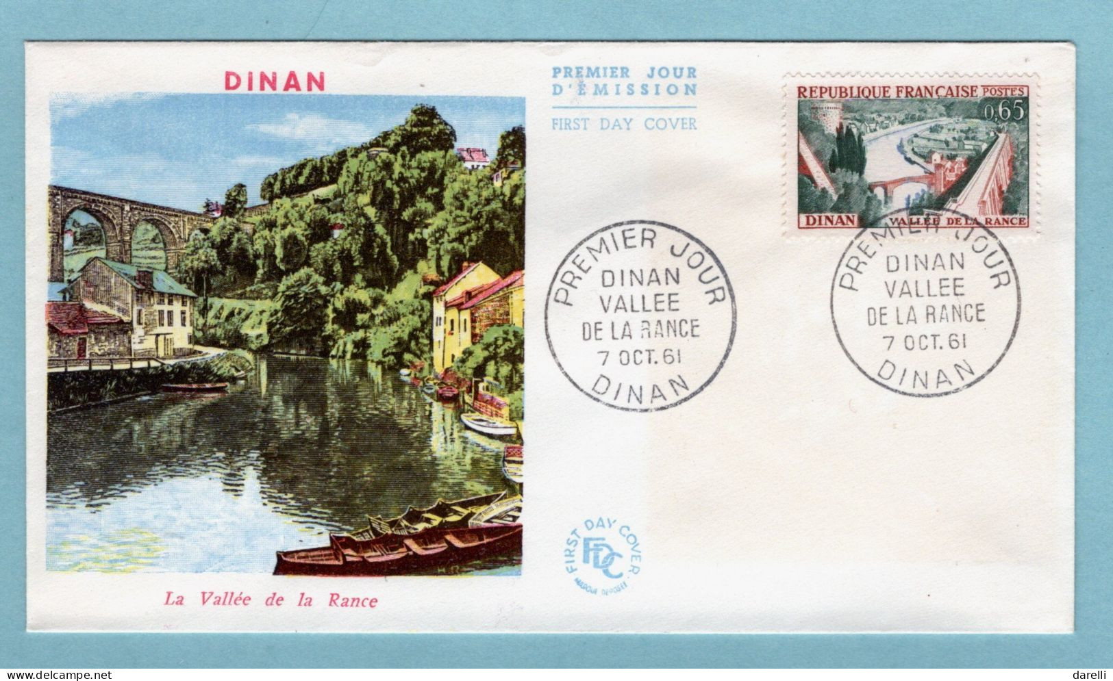 FDC France 1961 - Dinan - Vallée De La Rance - YT 1315 - 22 Dinan - 1960-1969