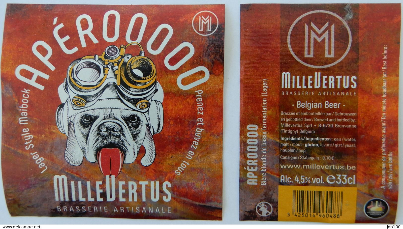 Bier Etiket (5s4), étiquette De Bière, Beer Label, Apérooooo Brouwerij Millevertus - Bière