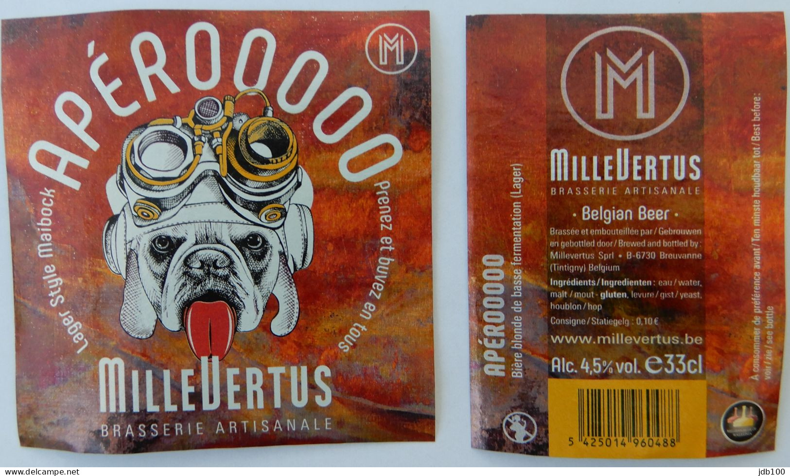 Bier Etiket (5s5), étiquette De Bière, Beer Label, Apérooooo Brouwerij Millevertus - Bière