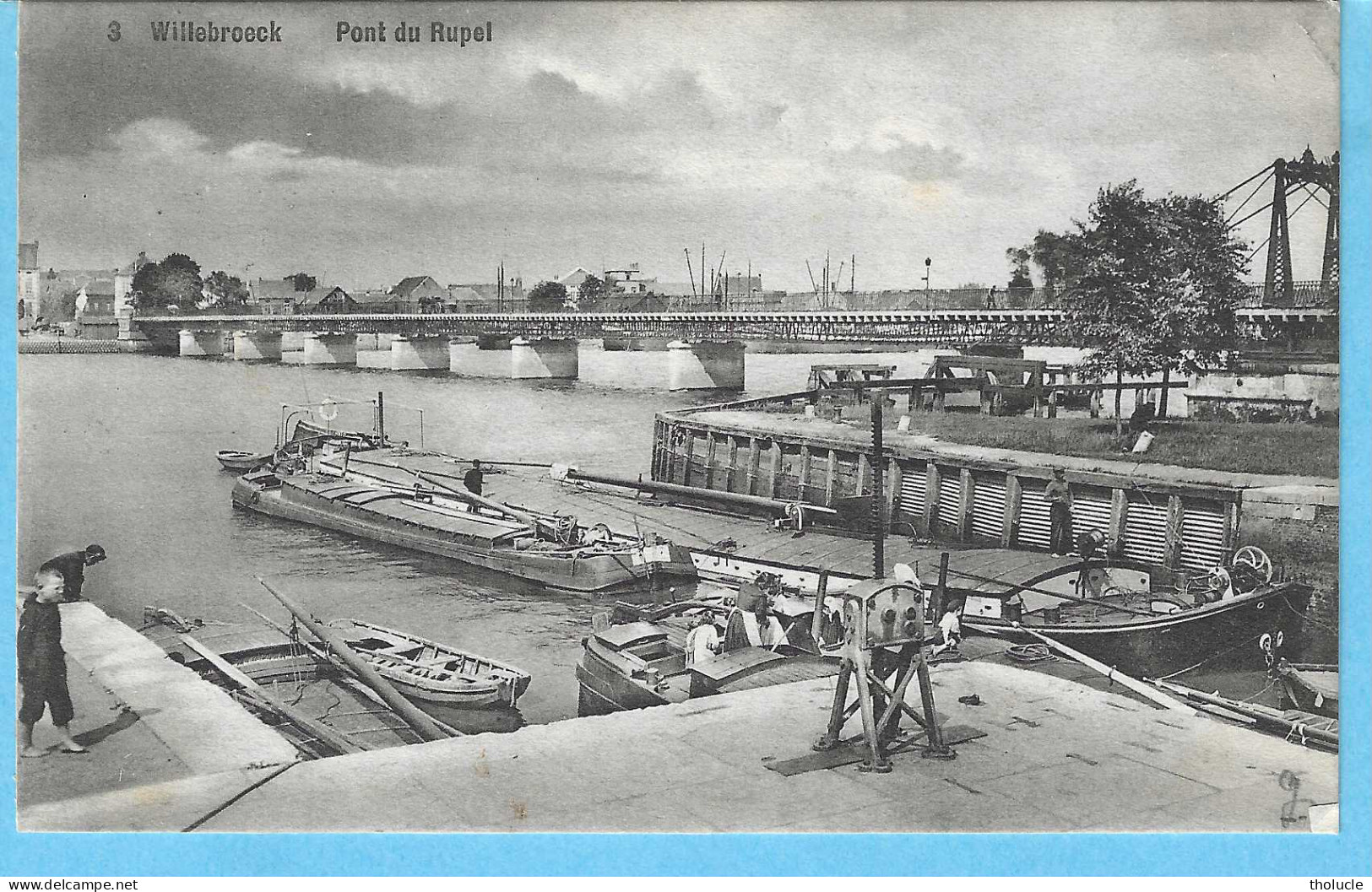 Willebroek-Willebroeck (Antwerpen)-1908-Rupelbrug-Pont Du Rupel-Boot-Péniche-Ecluse--Imp.J.Emmers, Willebroeck - Willebrök