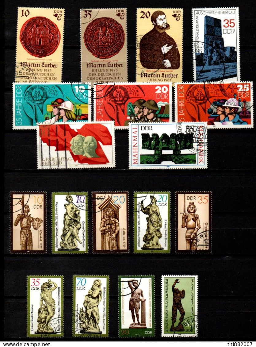 ALLEMAGNE   /   DDR    -  1981/ 84 -  Petit   LOT  Oblitérés.  Statues , Luther ..... - Used Stamps