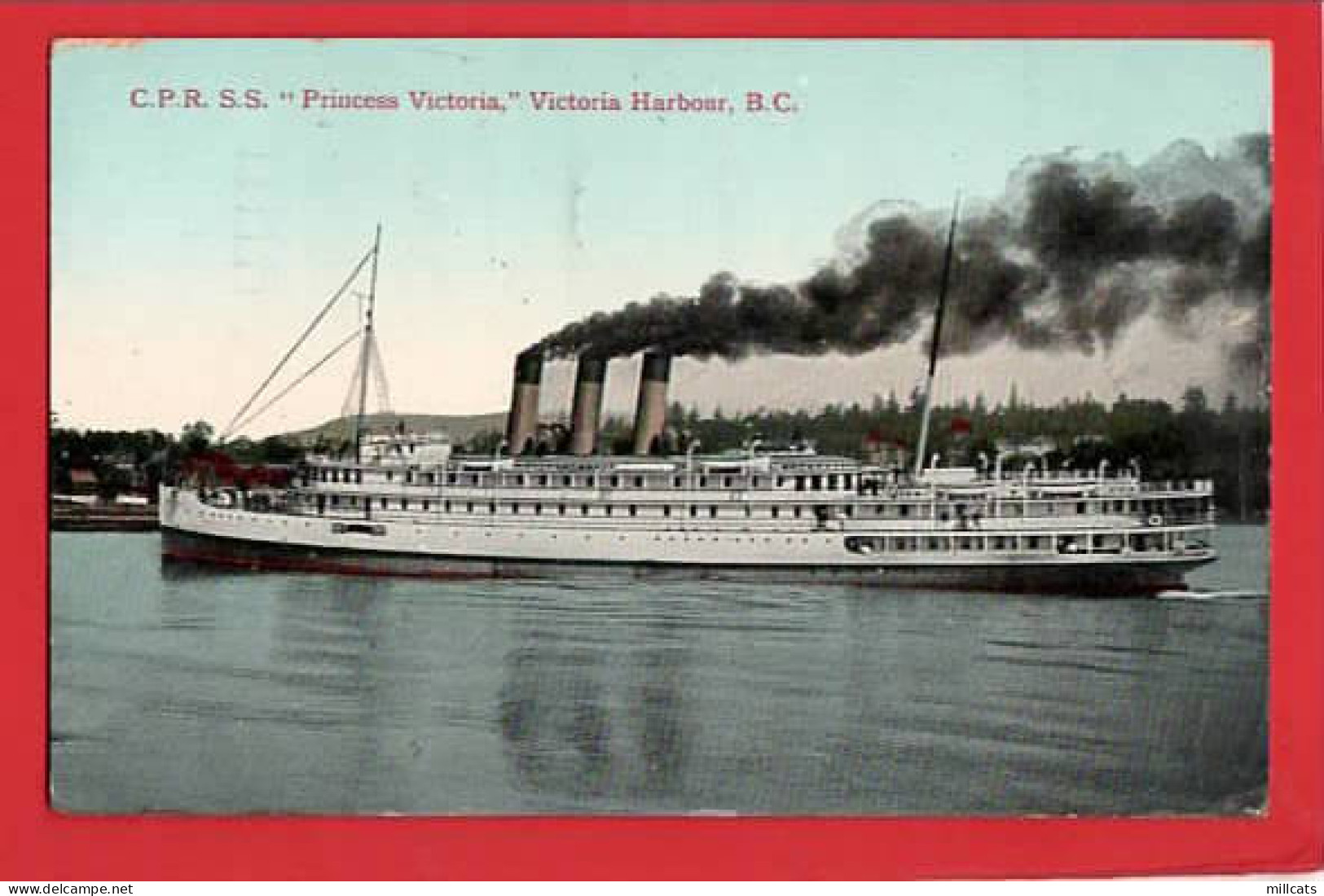 CANADA BC  VICTORIA HARBOUR CANADIAN PACIFIC  RAILWAY  SS PRINCESS VICTORIA Pu VANCOUVER MID SUMMER FAIR  1913      - Paquebots