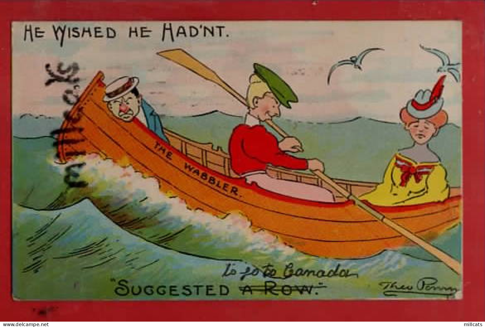 CANADA COMIC HUMOUR SUGGESTED A ROW TO CANADA   WISHED HE HADN'T  Pu 1909 - Ohne Zuordnung