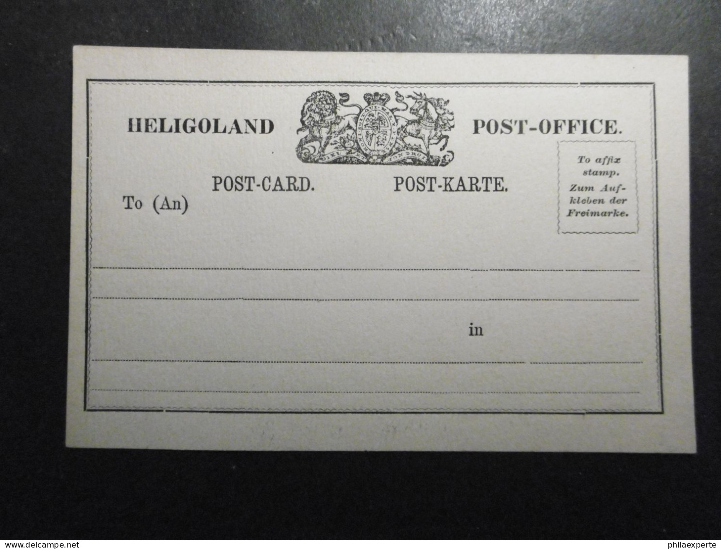 Helgoland Postkarte(14,4x9,2cm) Hellbraun Mit 4 Linien */ungebracht-selten - Gut Erhalten - Heligoland