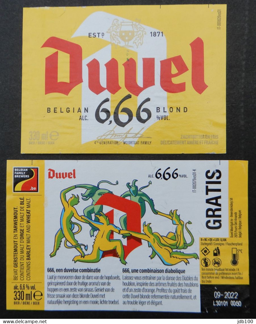 Bier Etiket (5t2), étiquette De Bière, Beer Label, Duvel 666 Brouwerij Moortgat - Cerveza