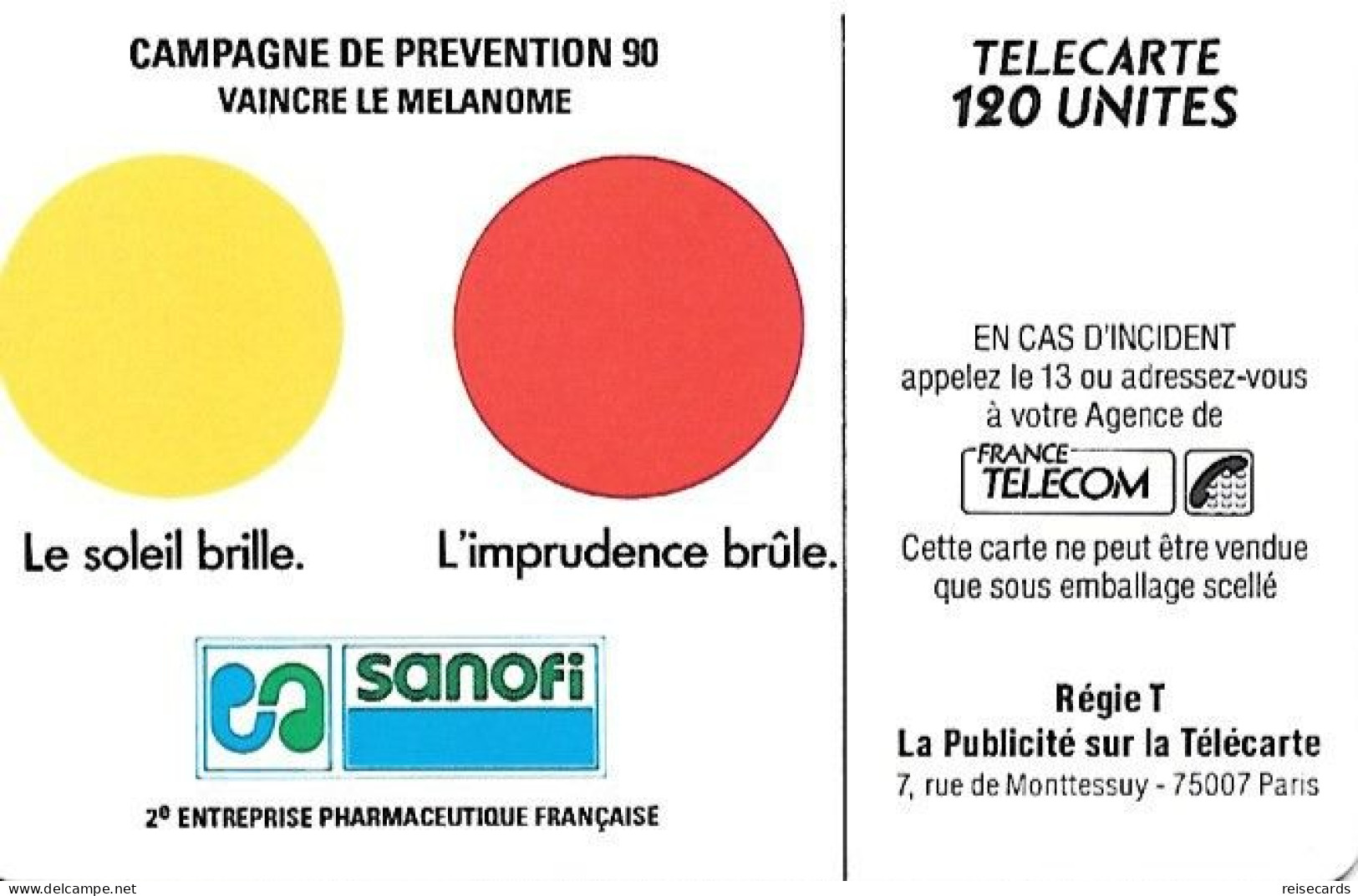 France: France Telecom 1990 F123  Sanofi - 1990