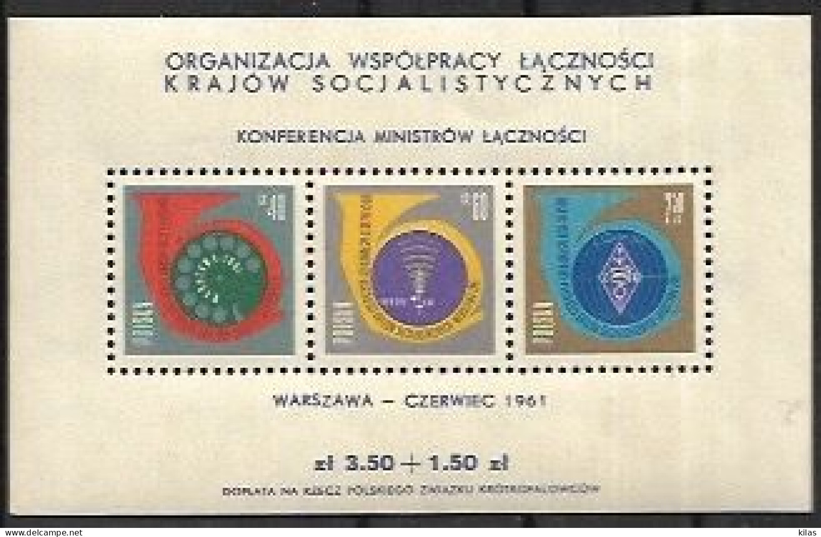 POLAND 1961 Postal Ministers Conference MNH - Blocchi E Foglietti