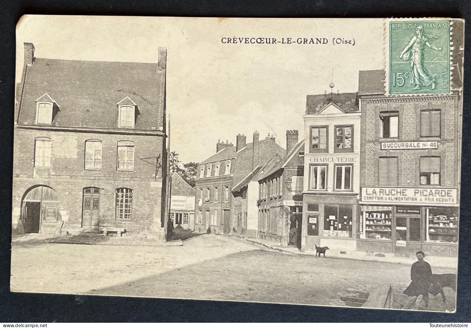 CPA ( 60 ) Crevecoeur Le Grand 1919 Voyagée  Tarn Castres Montredon-Labessonnié  ( Ref D16 ) - Crevecoeur Le Grand