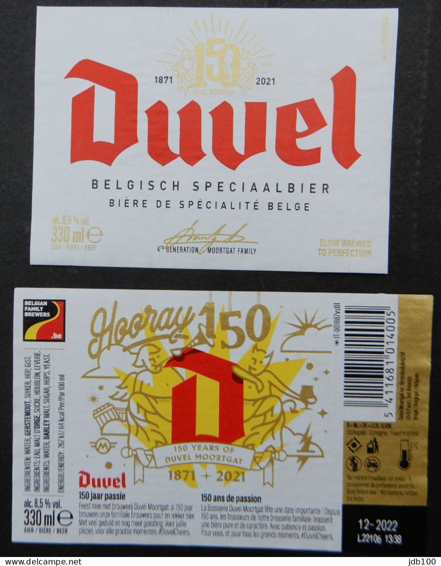 Bier Etiket (5t6), étiquette De Bière, Beer Label, Duvel 150 Jaar Brouwerij Moortgat - Bière