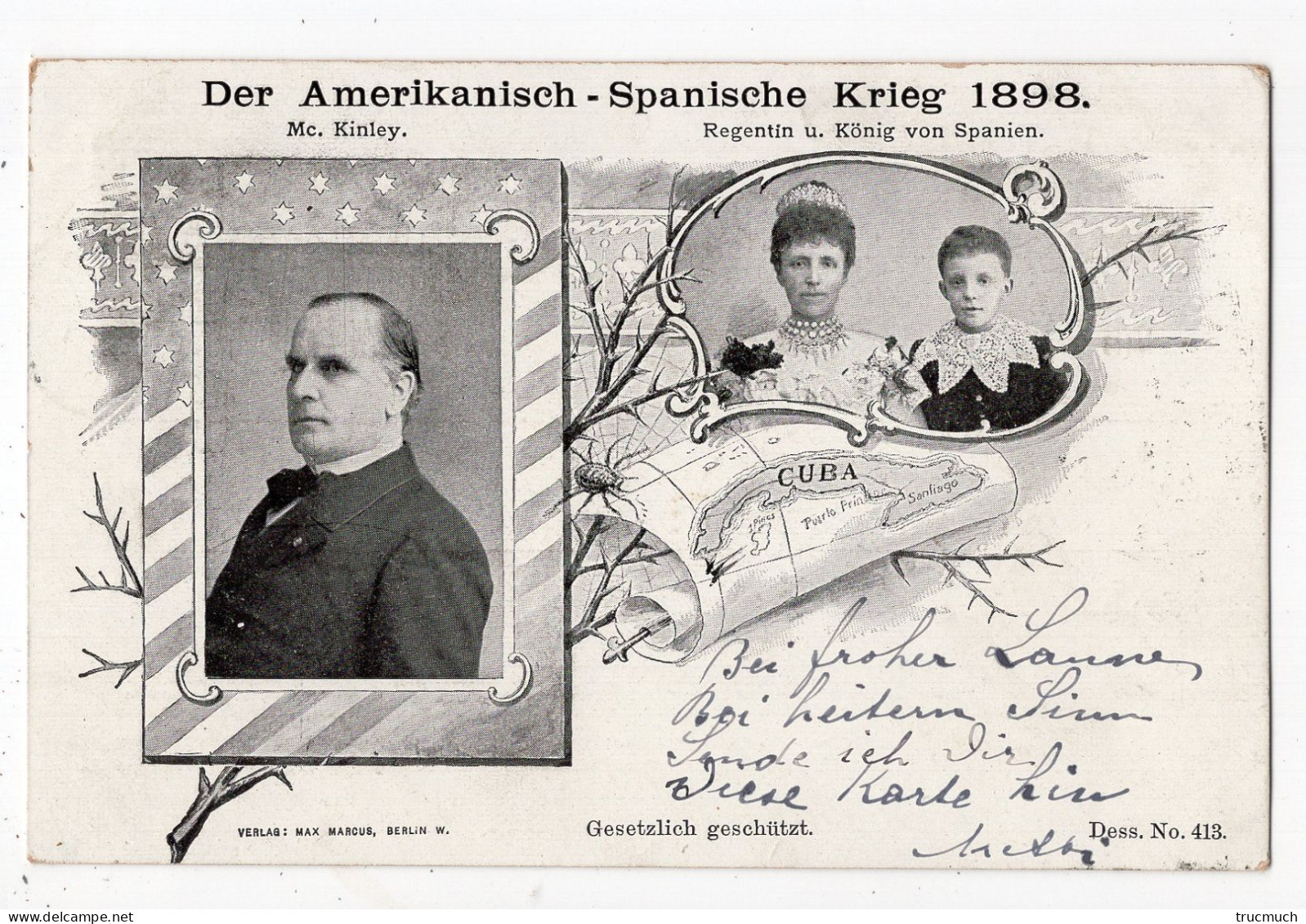 951 - MILITARIA - Der Amerikanisch - Spanische Krieg 1898 - Guerre Amérique - Espagne *CUBA*Président Mc KINLEY* - Guerres - Autres