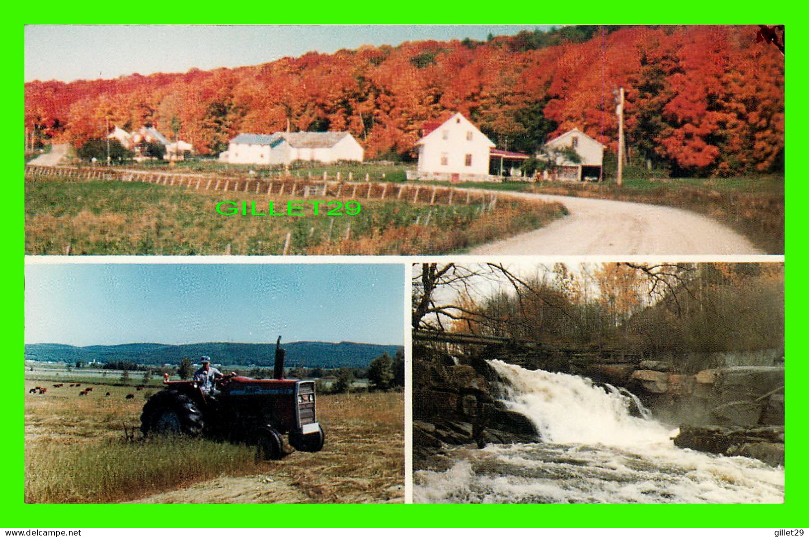 SAINT ALBAN, CTÉ PORTNEUF, QUÉBEC - 3 MULTIVUES - PAYSAGE D'AUTOMNE - TRACTEUR, LES CHUTES LA NOIRE -  LE RÉVEIL - - Other & Unclassified