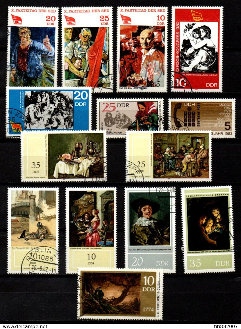 ALLEMAGNE   /   DDR.     Petit   LOT  Oblitérés.          Peintures - Used Stamps