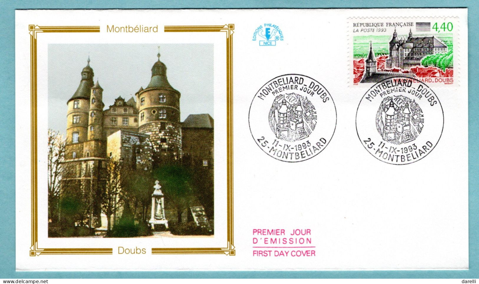 FDC France 1993 - Montbéliard - YT 2826 - 25 Montbéliard - 1990-1999