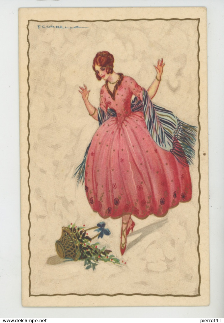 Illustrateur CORBELLA - Jolie Carte Fantaisie Femme élégante Et Panier à Terre - DEGAMI 1024 - Corbella, T.