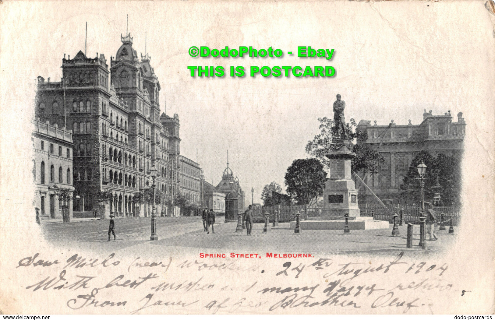 R427217 Melbourne. Spring Street. Postcard. 1904 - Welt