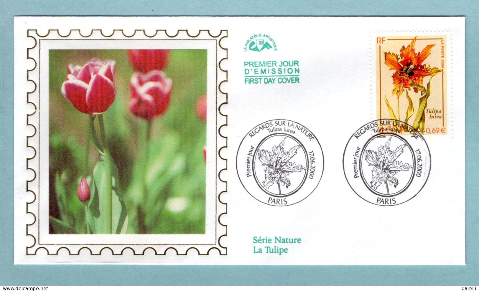 FDC France 2000 - Nature De France - Faune Et Flore Tulipa Lutea - YT 3335 - Paris - 2000-2009