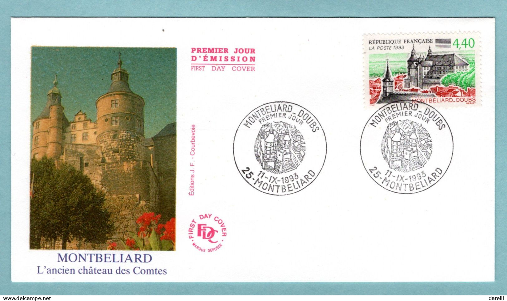 FDC France 1993 - Montbéliard - YT 2826 - 25 Montbéliard - 1990-1999