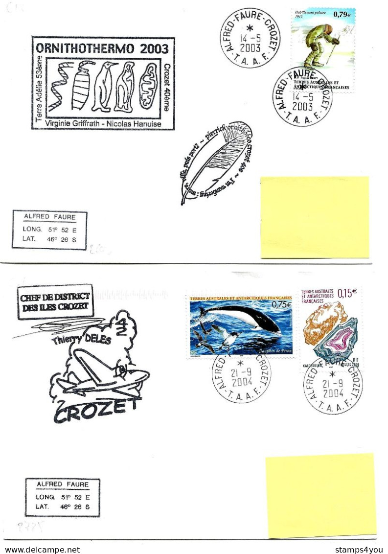 PO - 72 - 4 Enveloppe  Crozet - Cachets Illustrés - Briefe U. Dokumente