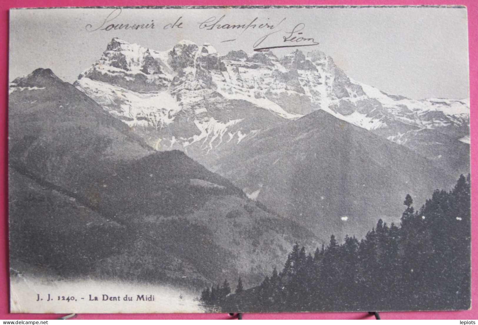 Suisse - La Dent Du Midi - Envoyée De Champéry - Cachet Internement Des Prisonniers De Guerre Champéry - 1916 - Saint-Maurice