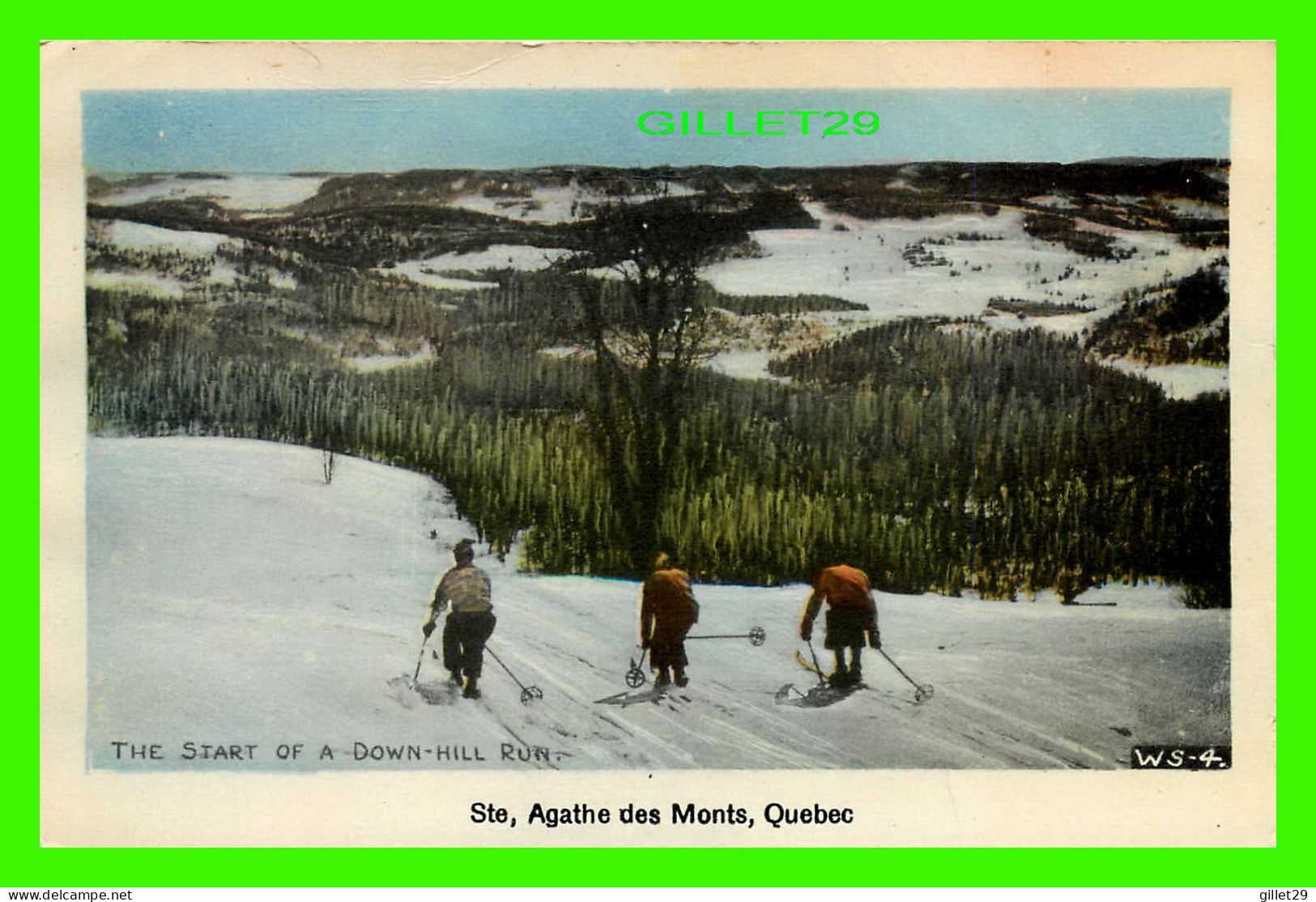 STE AGATHE DES MONTS, QUÉBEC - SKIING, IS THE START ON A DOWN-HILL RUN - WS, 4 - PECO - - Autres & Non Classés