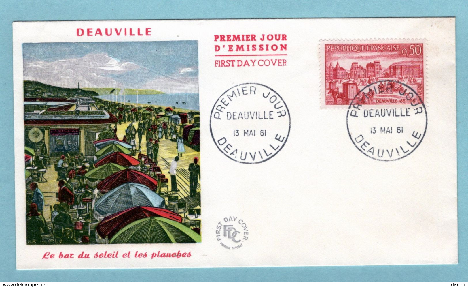 FDC France 1961 - Deauville - YT 1294 - 14 Deauville - 1960-1969