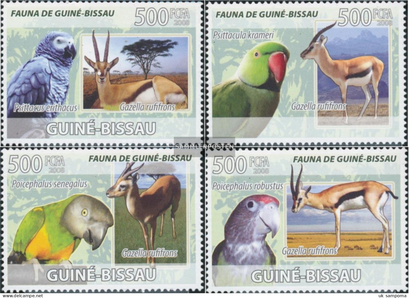 Guinea-Bissau 3808-3811 (complete. Issue) Unmounted Mint / Never Hinged 2008 Gazellen, Parrots - Guinea-Bissau