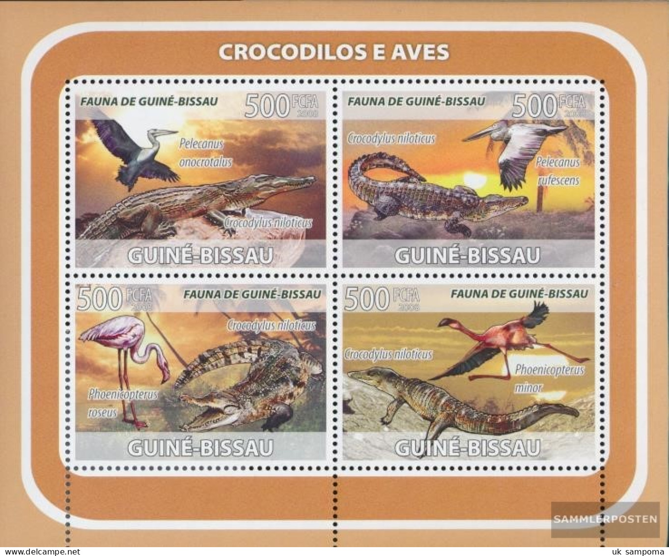 Guinea-Bissau 3792-3795 Sheetlet (complete. Issue) Unmounted Mint / Never Hinged 2008 Krokodile, Birds - Guinea-Bissau