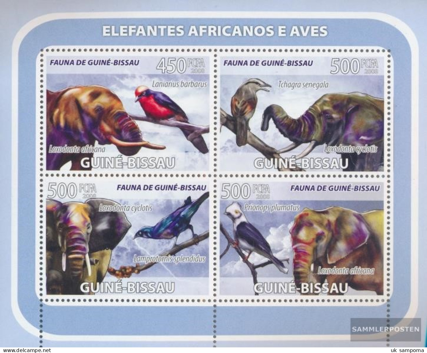 Guinea-Bissau 3788-3791 Sheetlet (complete. Issue) Unmounted Mint / Never Hinged 2008 African Elephants, Birds - Guinea-Bissau