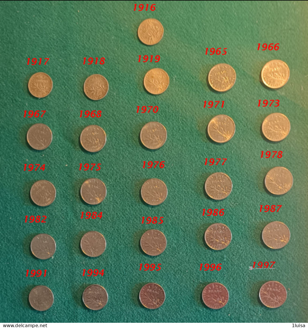 FRANCIA 50 Cents 26 Monete Anni Diversi - 50 Centimes