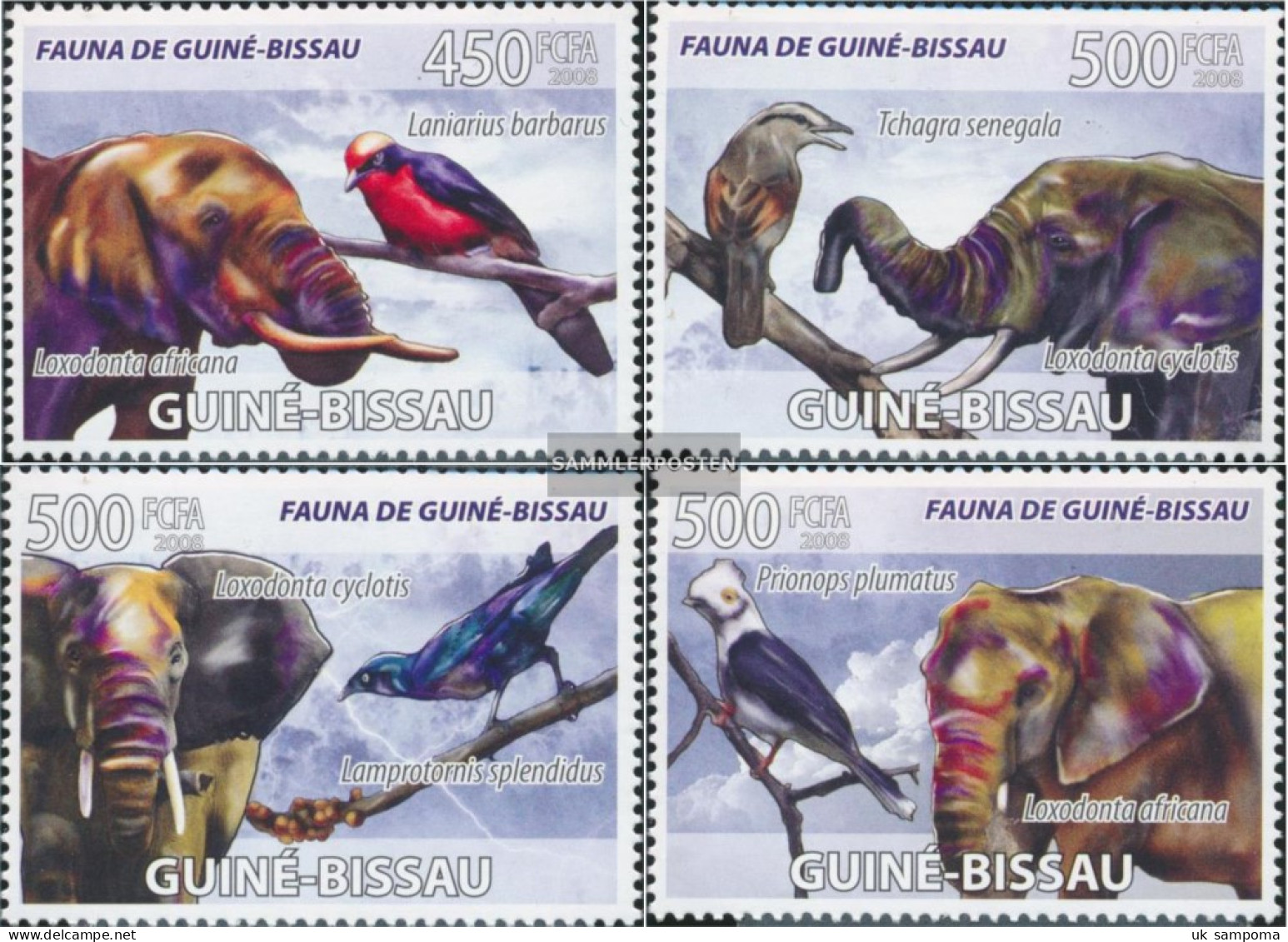 Guinea-Bissau 3788-3791 (complete. Issue) Unmounted Mint / Never Hinged 2008 African Elephants, Birds - Guinea-Bissau