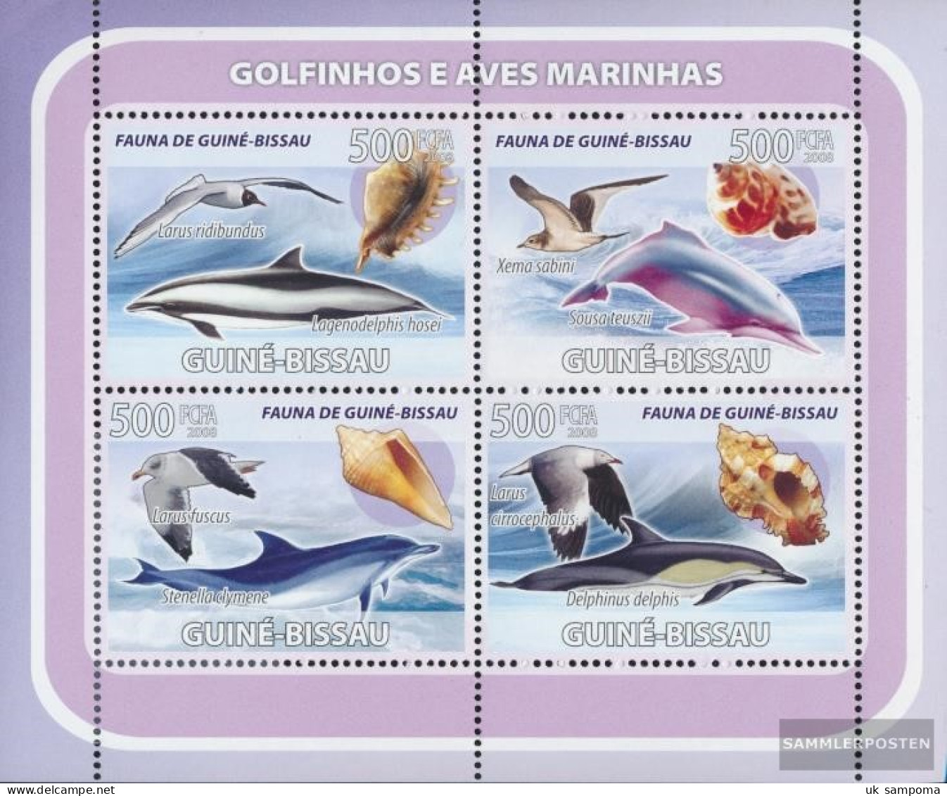 Guinea-Bissau 3773-3776 Sheetlet (complete. Issue) Unmounted Mint / Never Hinged 2008 Delfine, Seabirds, Mussels - Guinea-Bissau