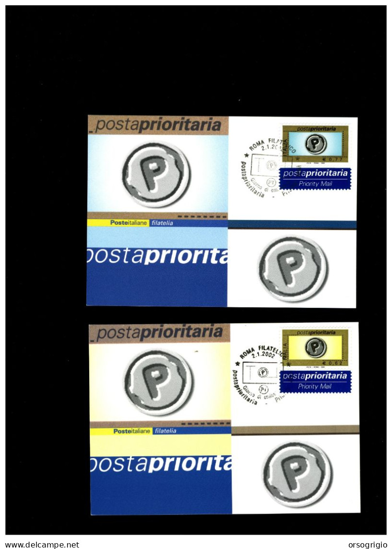 ITALIA - FDC 2002  Cartolina Maximum - POSTA PRIORITARIA - Cartes-Maximum (CM)