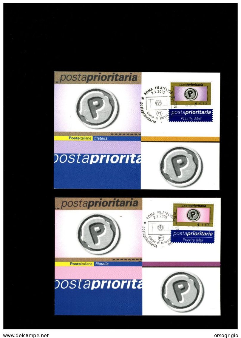 ITALIA - FDC 2002  Cartolina Maximum - POSTA PRIORITARIA - Cartoline Maximum