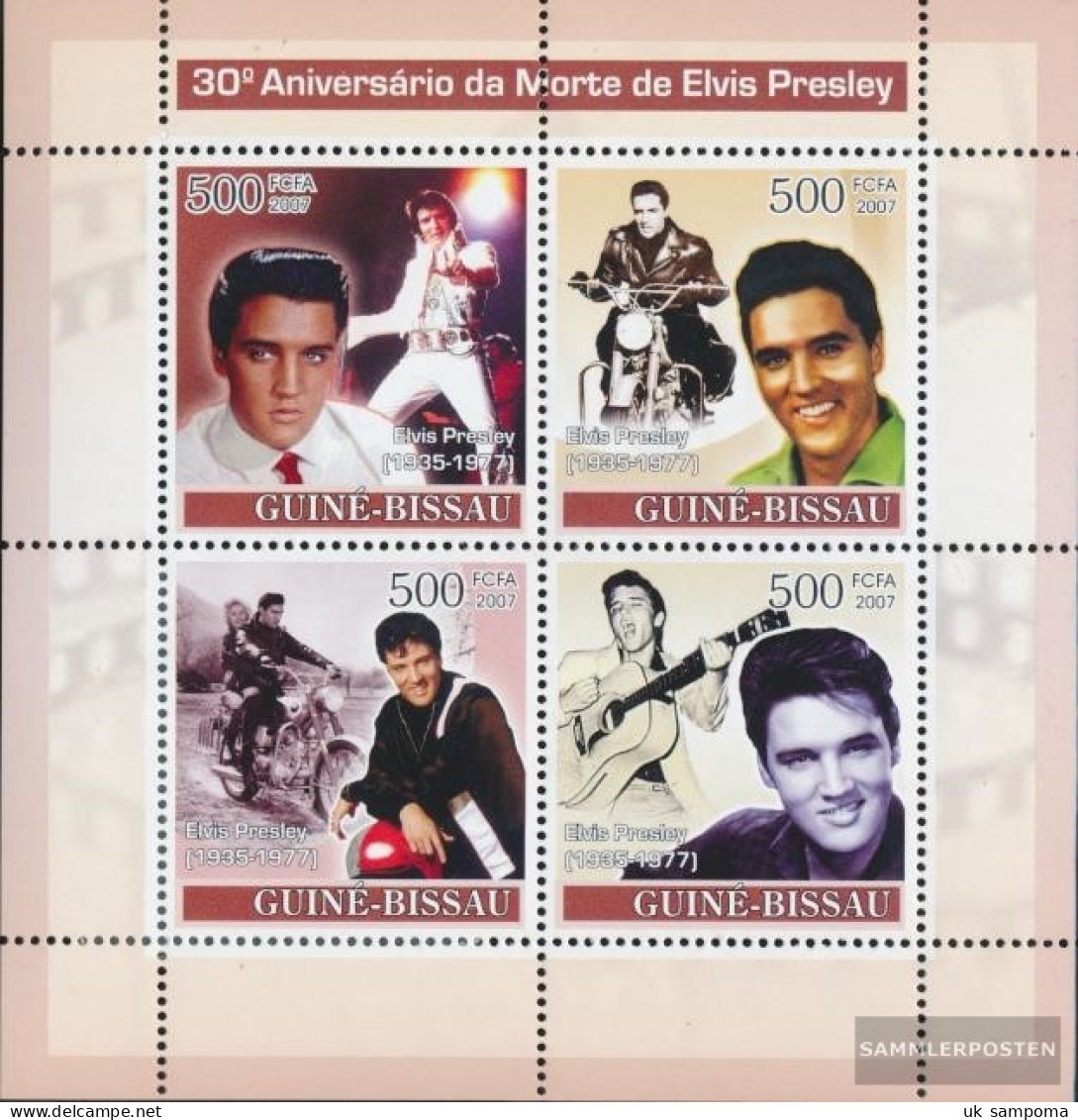 Guinea-Bissau 3658-3661 Sheetlet (complete. Issue) Unmounted Mint / Never Hinged 2007 Elvis Presley And Motorcycles - Guinea-Bissau