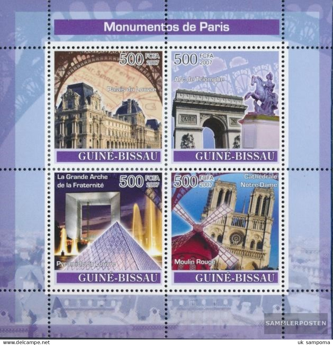 Guinea-Bissau 3653-3656 Sheetlet (complete. Issue) Unmounted Mint / Never Hinged 2007 Monuments Of Paris - Guinea-Bissau