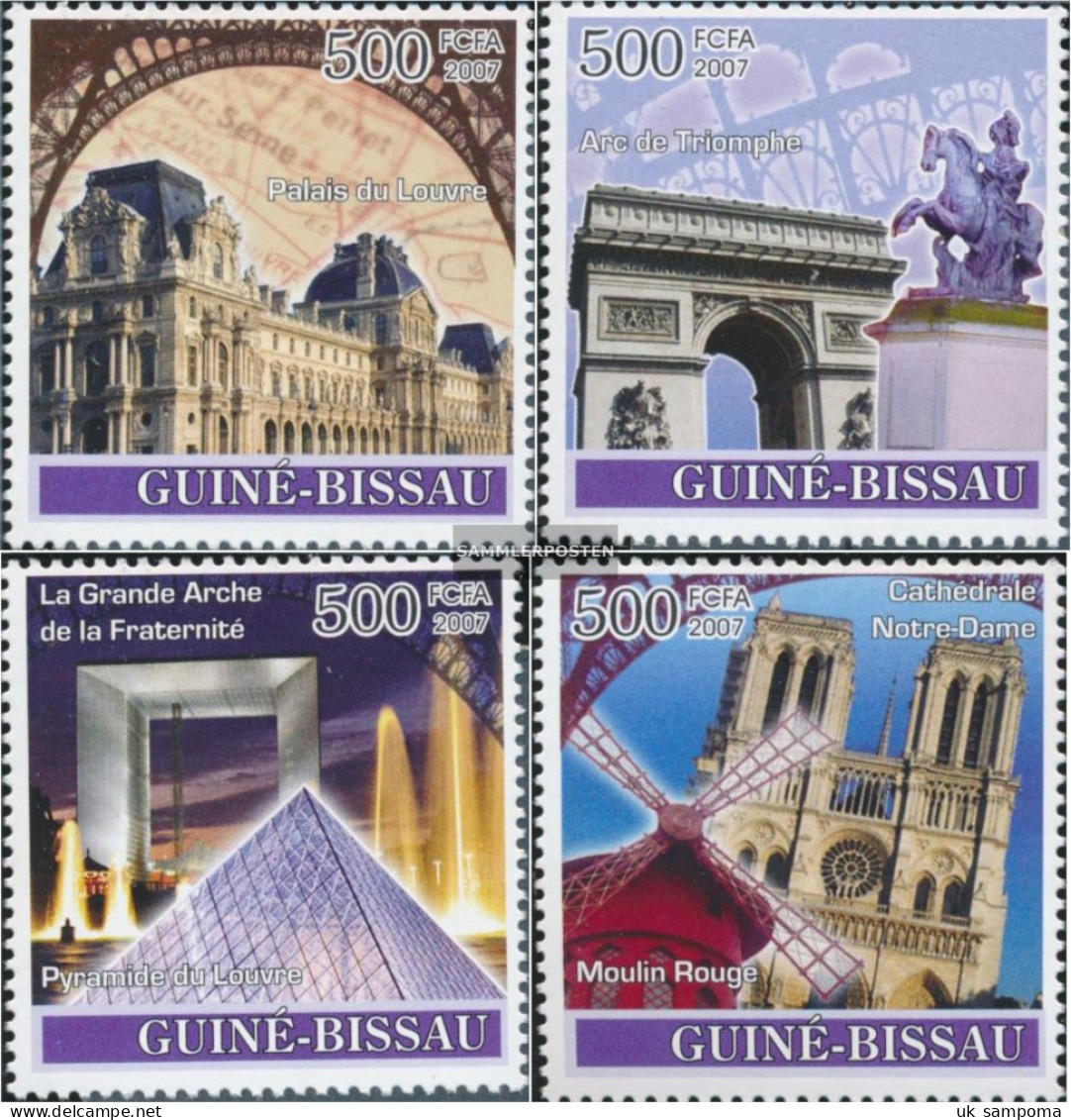 Guinea-Bissau 3653-3656 (complete. Issue) Unmounted Mint / Never Hinged 2007 Monuments Of Paris - Guinea-Bissau