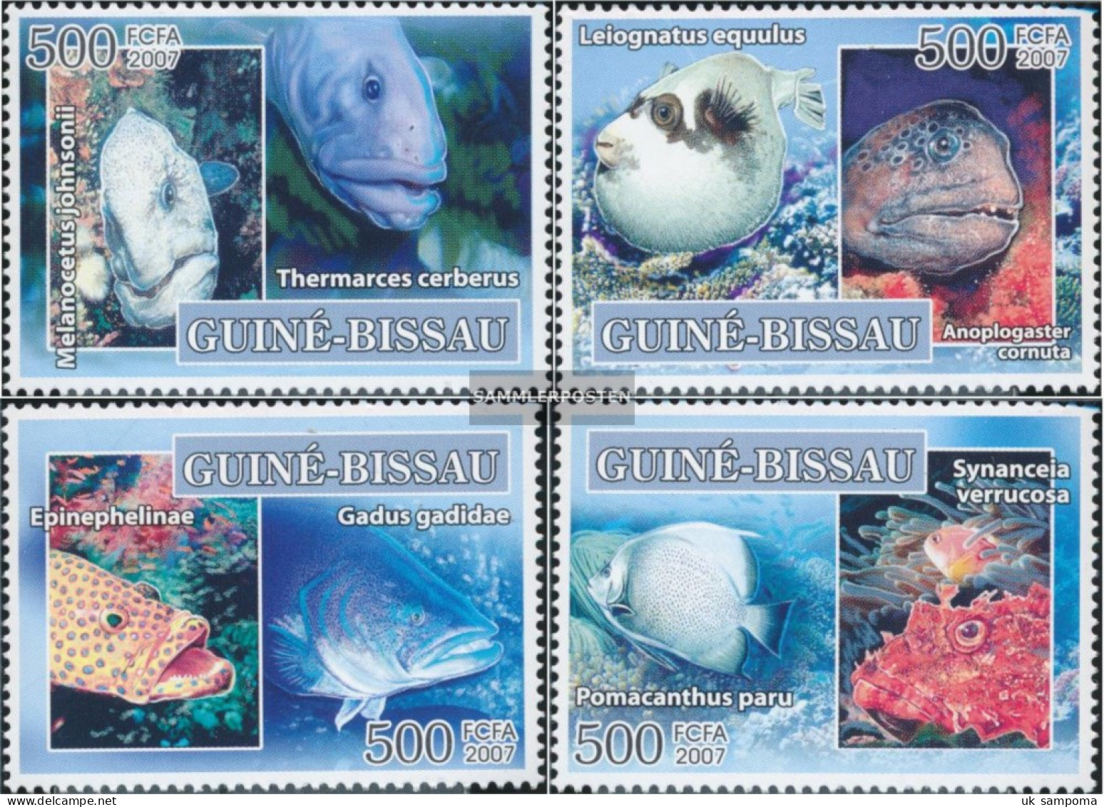 Guinea-Bissau 3582-3585 (complete. Issue) Unmounted Mint / Never Hinged 2007 Unterwasserfauna - Guinea-Bissau