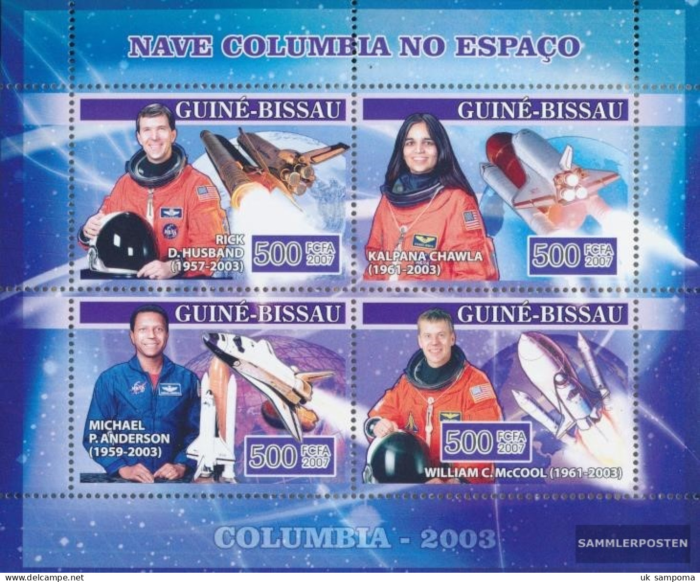 Guinea-Bissau 3530-3533 Sheetlet (complete. Issue) Unmounted Mint / Never Hinged 2007 Space Shuttle Columbia - Guinea-Bissau