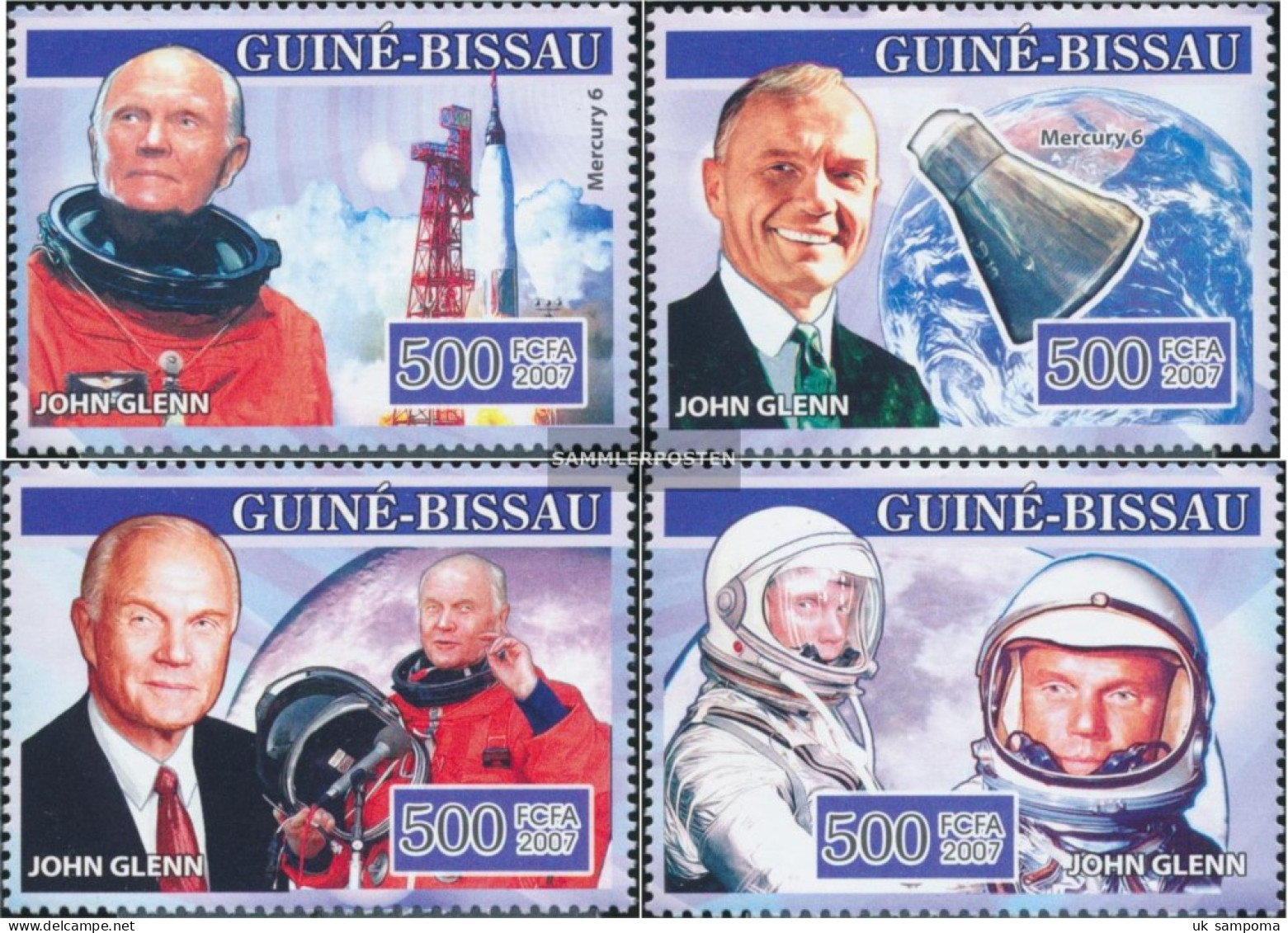 Guinea-Bissau 3526-3529 (complete. Issue) Unmounted Mint / Never Hinged 2007 Space John Glenn - Guinea-Bissau