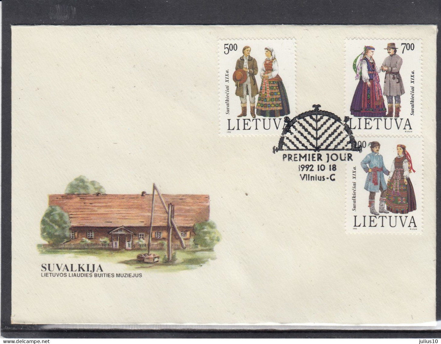 LITHUANIA 1992 National Costumes FDC Mi 508-510 #LTV237 - Lithuania