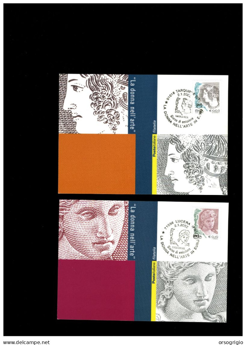 ITALIA - FDC 2002  Cartolina Maximum - LA DONNA NELL'ARTE - Maximum Cards