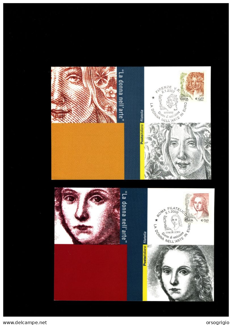 ITALIA - FDC 2002  Cartolina Maximum - LA DONNA NELL'ARTE - Cartoline Maximum