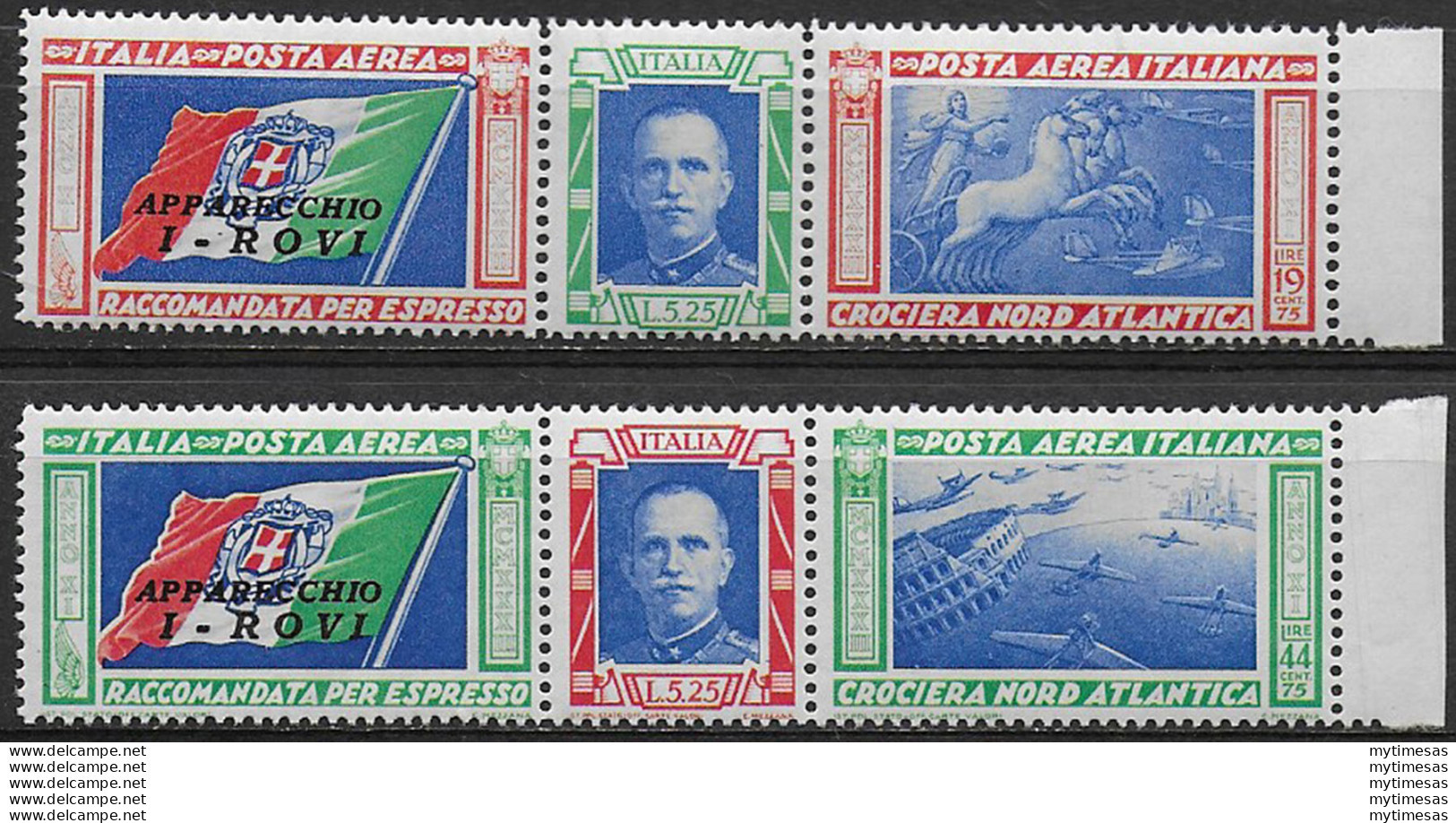 1933 Italia Crociera I-ROVI MNH Sassone A N. 51R/52R - Andere & Zonder Classificatie