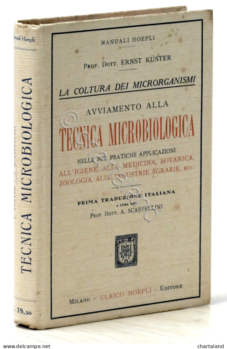 Manuali Hoepli - Ernst Küster - Avviamento Alla Tecnica Microbiologica - 1925 - Other & Unclassified