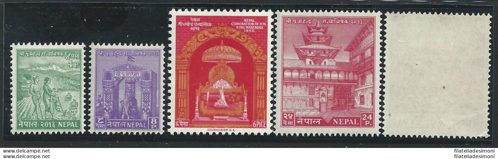 1956 NEPAL, SG N° 97/101  5 Valori  MNH/** - Nepal