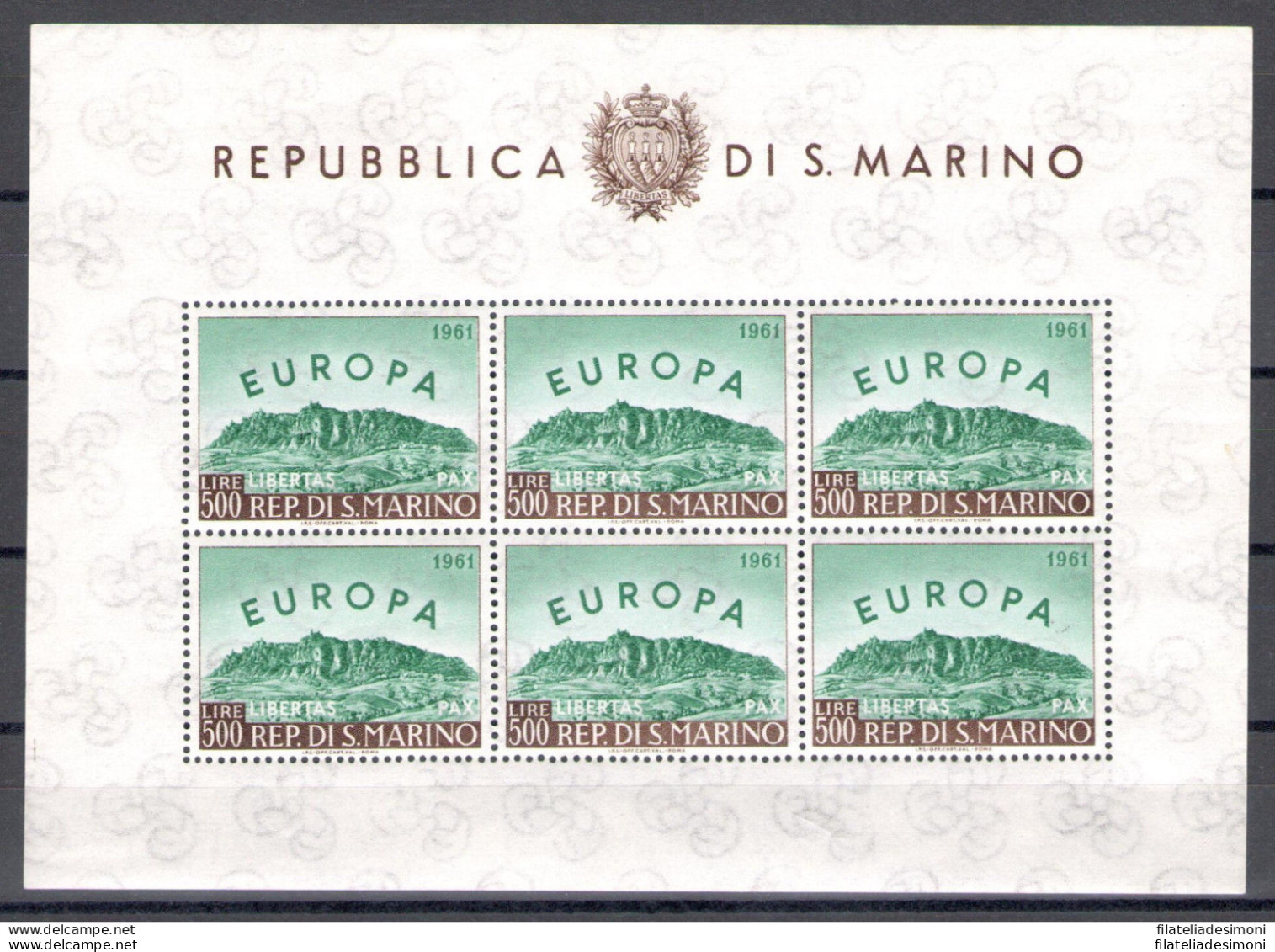 1961 San Marino, Annata Completa, Francobolli Nuovi 22 Valori + 2 Foglietti (Elicottero + Europa 1961) - MNH** - Volledig Jaar